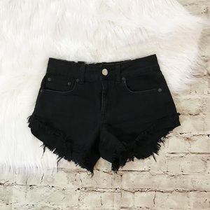 Black American Eagle Distressed Shorts